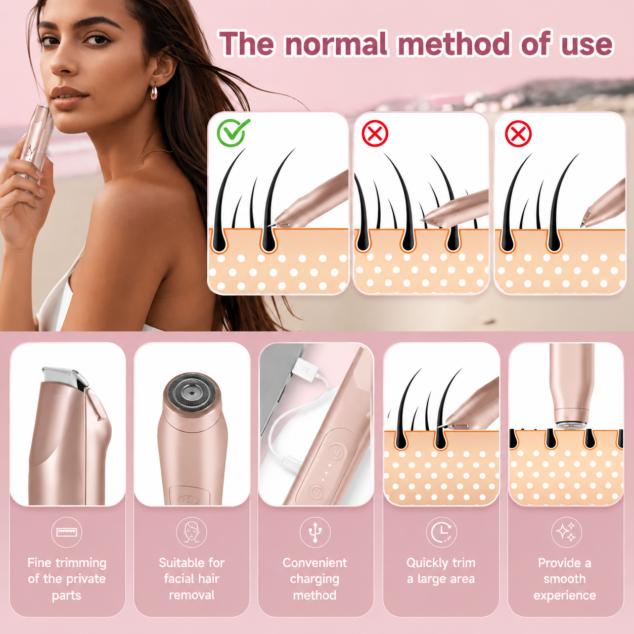 Women's Dual Head Electric Body Shaver (WATER PROOF)